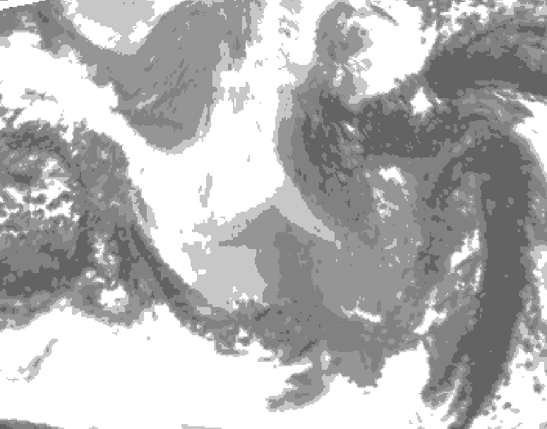GDPS total cloud 156 hour forecast chart for Canada based on 2025/12/24 1200Z data