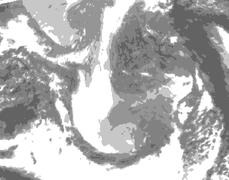 GDPS total cloud 174 hour forecast chart for Canada based on 2025/12/24 1200Z data