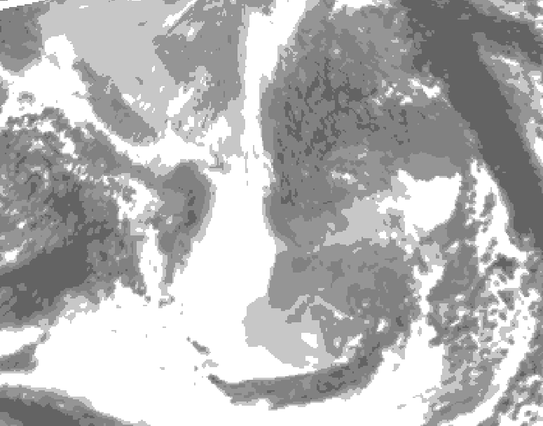 GDPS total cloud 180 hour forecast chart for Canada based on 2025/12/24 1200Z data