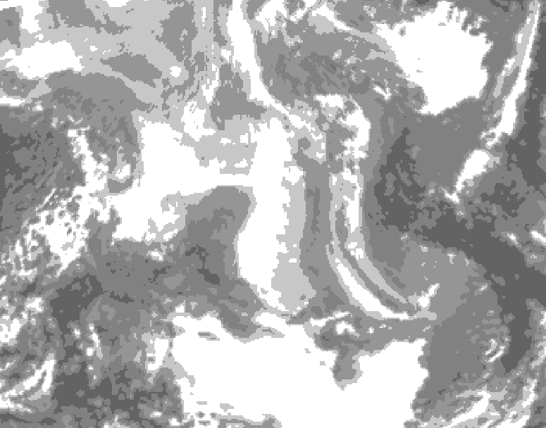 GDPS total cloud 222 hour forecast chart for Canada based on 2025/12/24 1200Z data