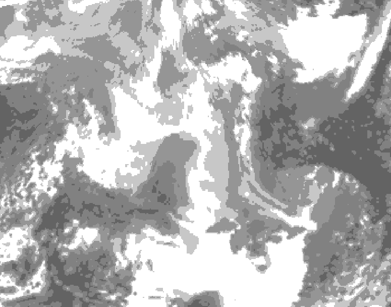 GDPS total cloud 228 hour forecast chart for Canada based on 2025/12/24 1200Z data