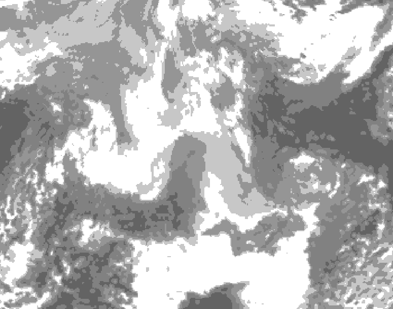 GDPS total cloud 234 hour forecast chart for Canada based on 2025/12/24 1200Z data