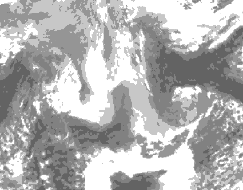 GDPS total cloud 240 hour forecast chart for Canada based on 2025/12/24 1200Z data
