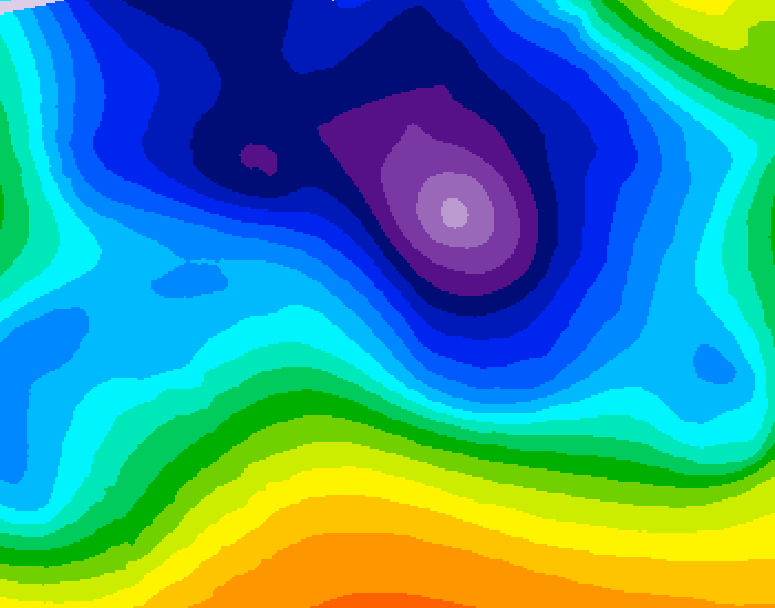 GDPS 500 millibar geopotential height 006 hour forecast chart for Canada based on 2025/12/25 0000Z data