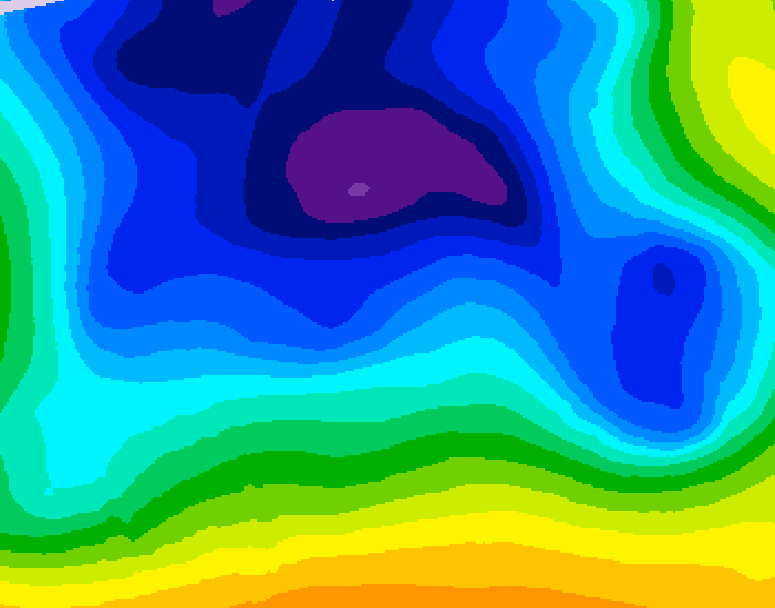 GDPS 500 millibar geopotential height 030 hour forecast chart for Canada based on 2025/12/25 0000Z data