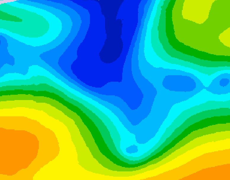 GDPS 500 millibar geopotential height 114 hour forecast chart for Canada based on 2025/12/25 0000Z data