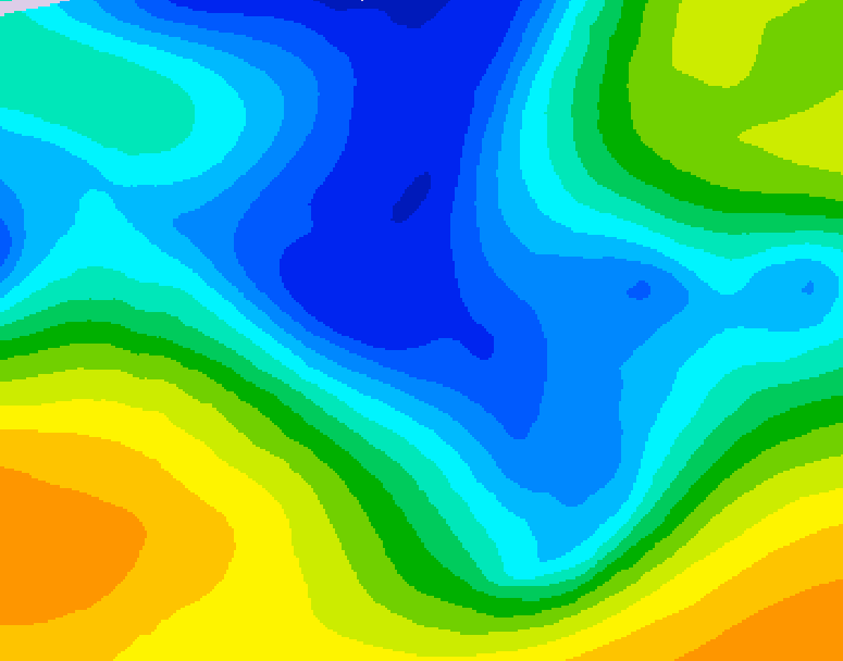 GDPS 500 millibar geopotential height 120 hour forecast chart for Canada based on 2025/12/25 0000Z data