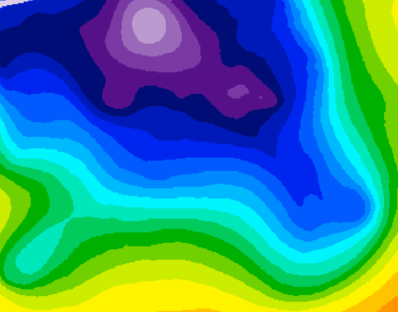 GDPS 500 millibar geopotential height 222 hour forecast chart for Canada based on 2025/12/25 0000Z data