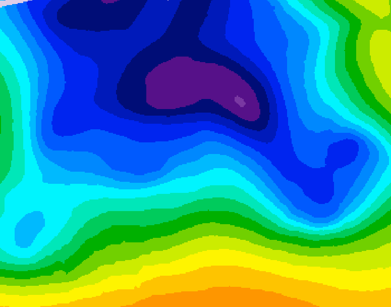GDPS 500 millibar geopotential height 012 hour forecast chart for Canada based on 2025/12/25 1200Z data