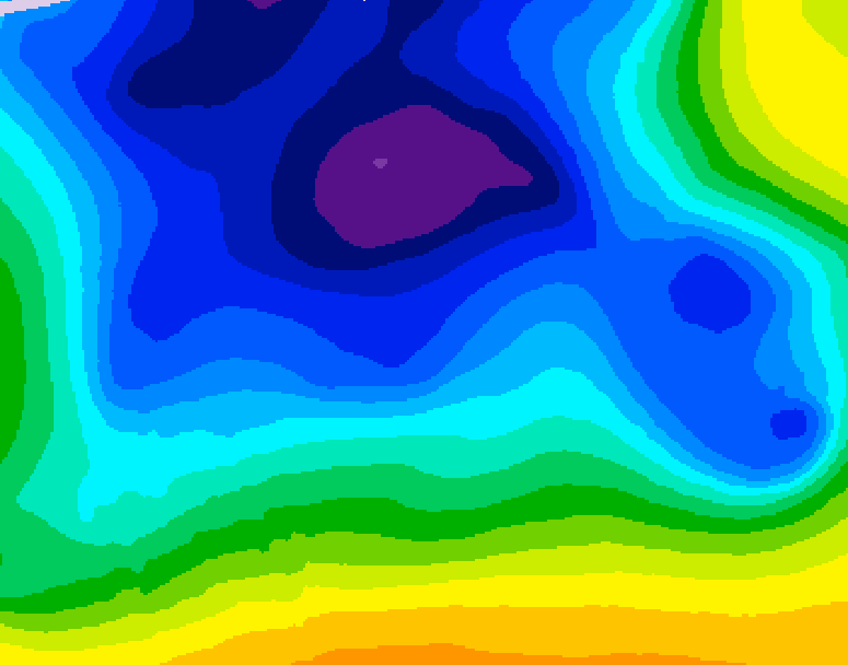 GDPS 500 millibar geopotential height 024 hour forecast chart for Canada based on 2025/12/25 1200Z data