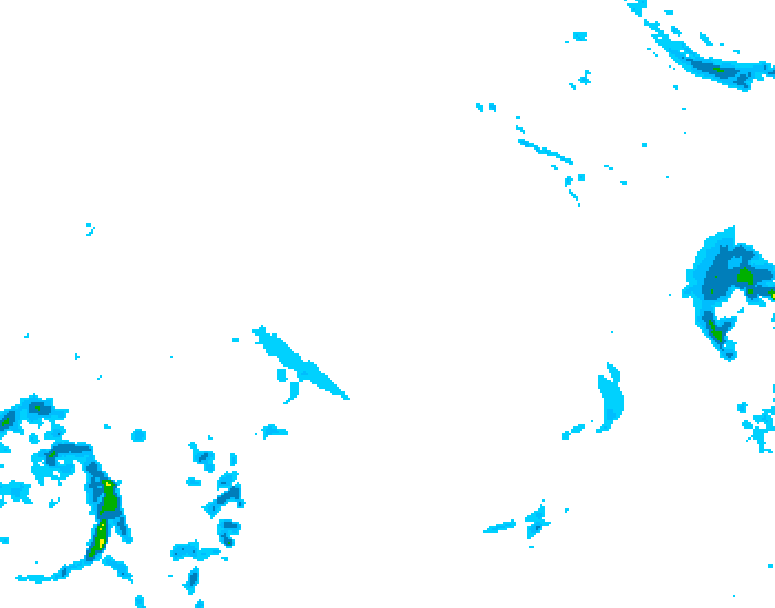 GDPS precipitation 012 hour forecast chart for Canada based on 2025/12/25 0000Z data