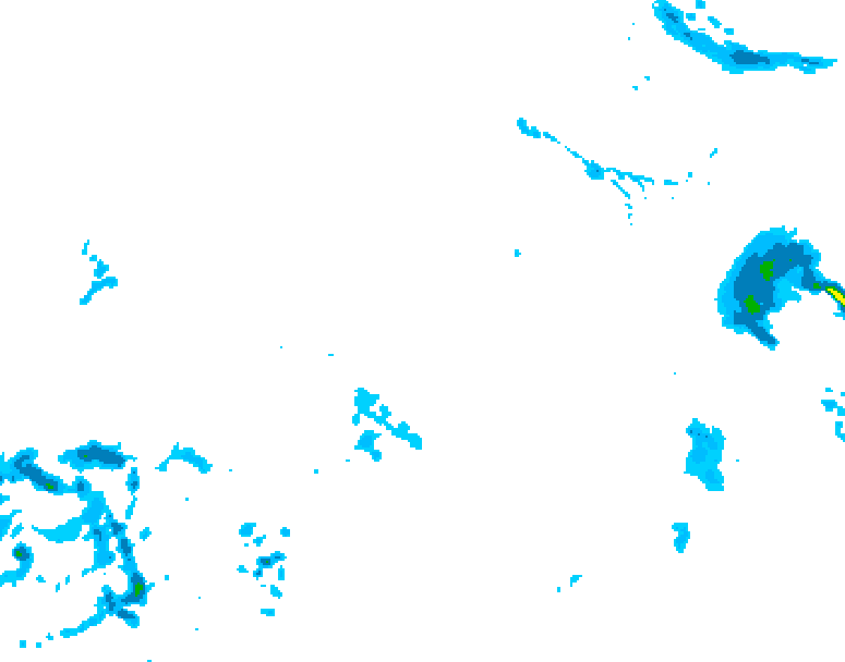 GDPS precipitation 018 hour forecast chart for Canada based on 2025/12/25 0000Z data