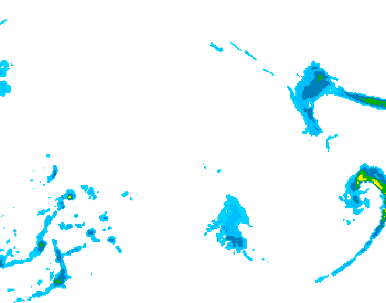 GDPS precipitation 036 hour forecast chart for Canada based on 2025/12/25 0000Z data