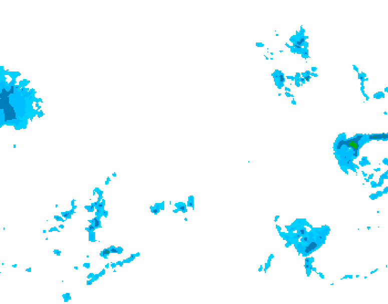 GDPS precipitation 054 hour forecast chart for Canada based on 2025/12/25 0000Z data