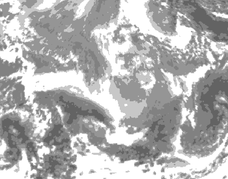 GDPS total cloud 006 hour forecast chart for Canada based on 2025/12/25 0000Z data