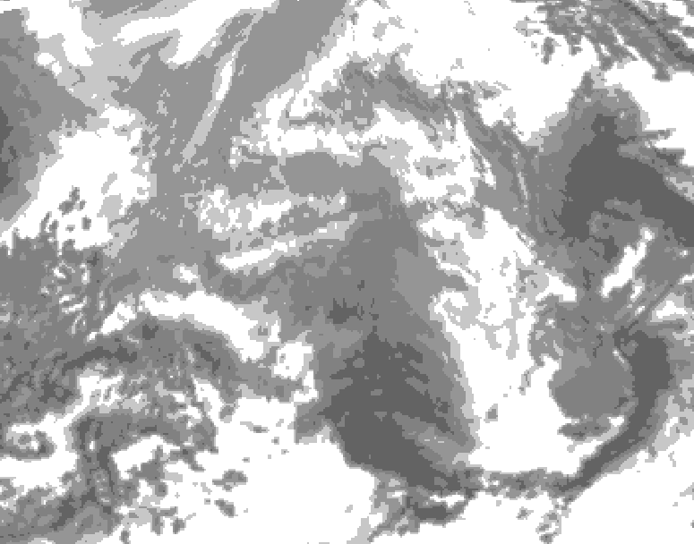 GDPS total cloud 030 hour forecast chart for Canada based on 2025/12/25 0000Z data