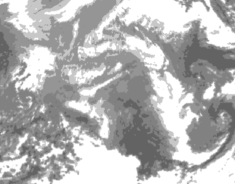 GDPS total cloud 036 hour forecast chart for Canada based on 2025/12/25 0000Z data