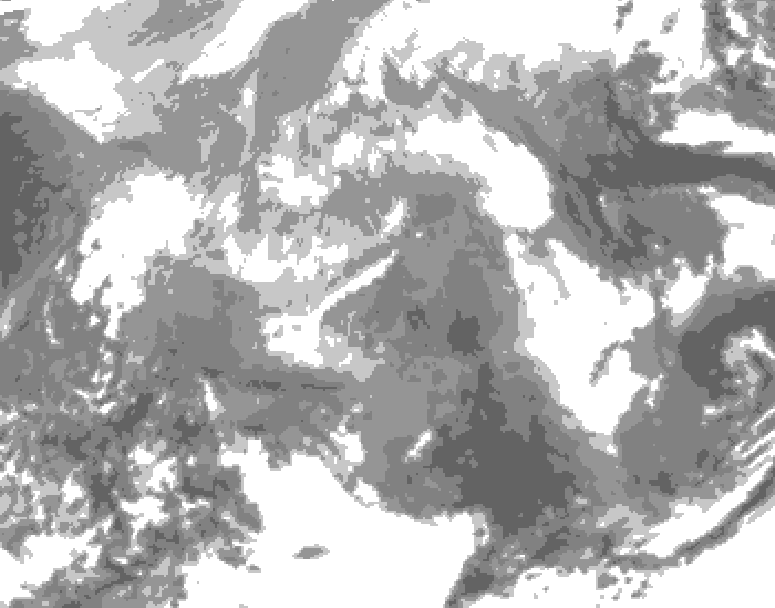 GDPS total cloud 042 hour forecast chart for Canada based on 2025/12/25 0000Z data