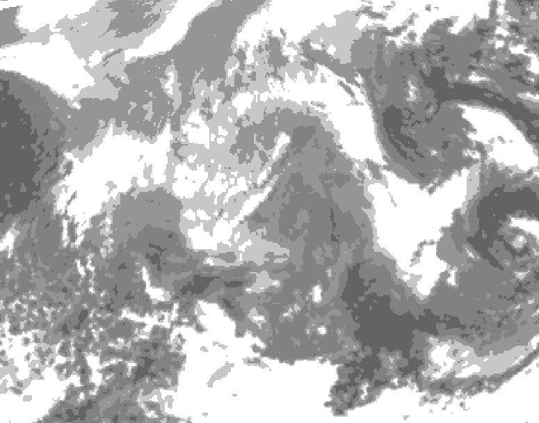 GDPS total cloud 048 hour forecast chart for Canada based on 2025/12/25 0000Z data