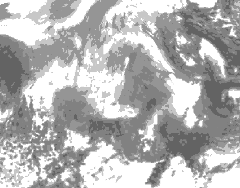 GDPS total cloud 054 hour forecast chart for Canada based on 2025/12/25 0000Z data