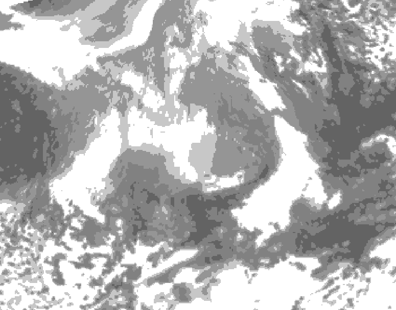 GDPS total cloud 066 hour forecast chart for Canada based on 2025/12/25 0000Z data
