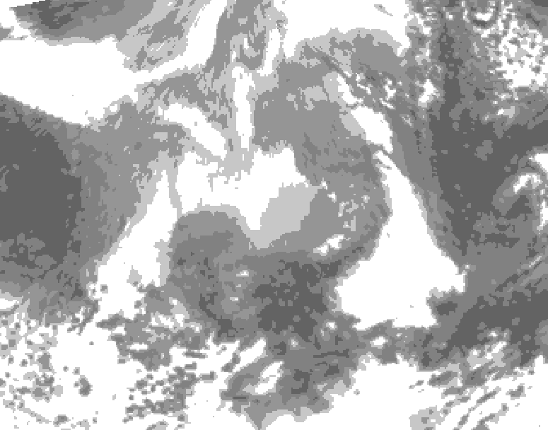 GDPS total cloud 072 hour forecast chart for Canada based on 2025/12/25 0000Z data
