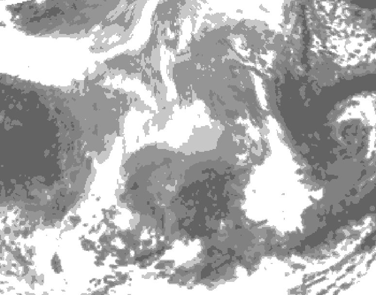 GDPS total cloud 078 hour forecast chart for Canada based on 2025/12/25 0000Z data