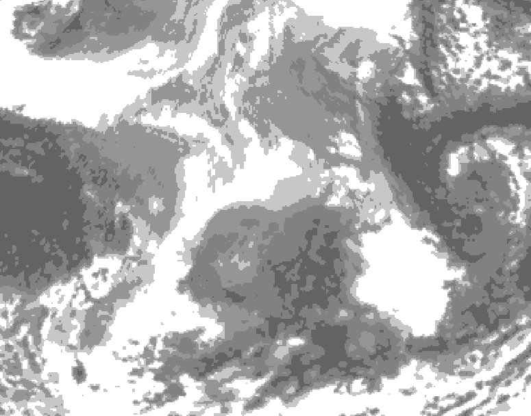 GDPS total cloud 084 hour forecast chart for Canada based on 2025/12/25 0000Z data