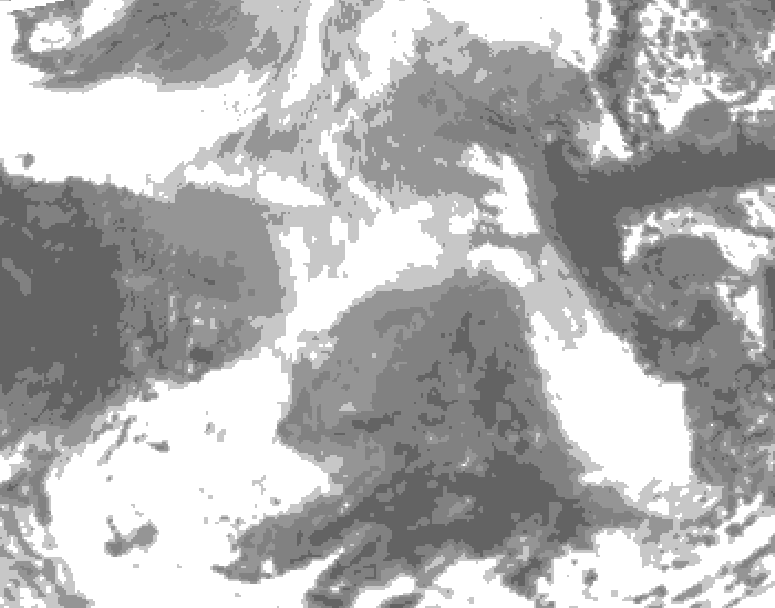 GDPS total cloud 090 hour forecast chart for Canada based on 2025/12/25 0000Z data