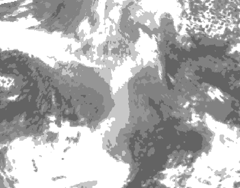 GDPS total cloud 108 hour forecast chart for Canada based on 2025/12/25 0000Z data