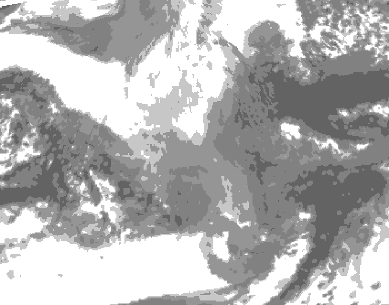 GDPS total cloud 126 hour forecast chart for Canada based on 2025/12/25 0000Z data