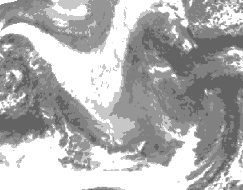 GDPS total cloud 144 hour forecast chart for Canada based on 2025/12/25 0000Z data