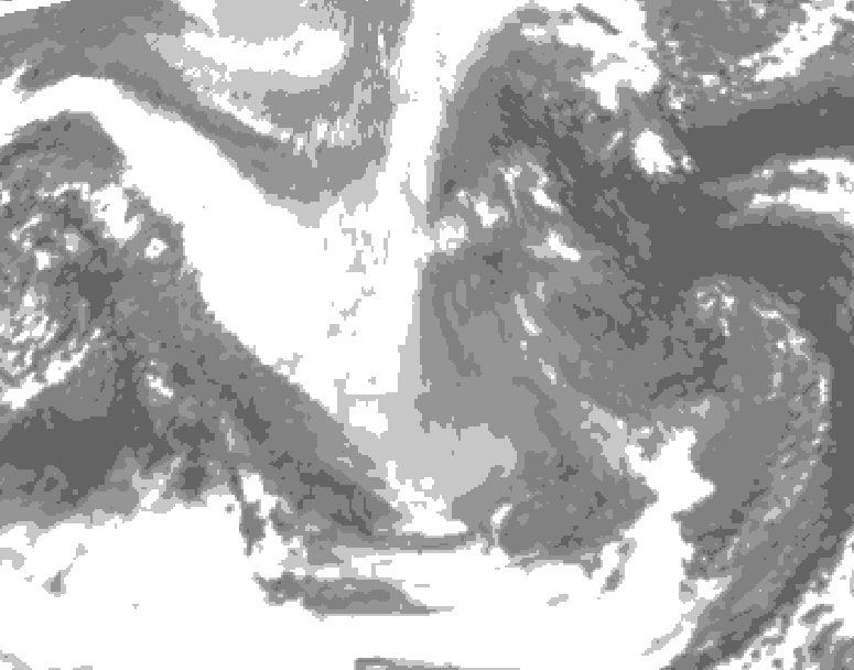 GDPS total cloud 150 hour forecast chart for Canada based on 2025/12/25 0000Z data