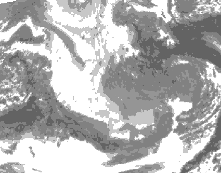 GDPS total cloud 162 hour forecast chart for Canada based on 2025/12/25 0000Z data