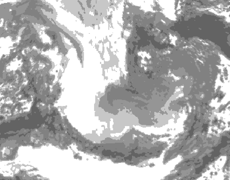 GDPS total cloud 174 hour forecast chart for Canada based on 2025/12/25 0000Z data