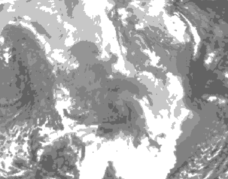 GDPS total cloud 228 hour forecast chart for Canada based on 2025/12/25 0000Z data