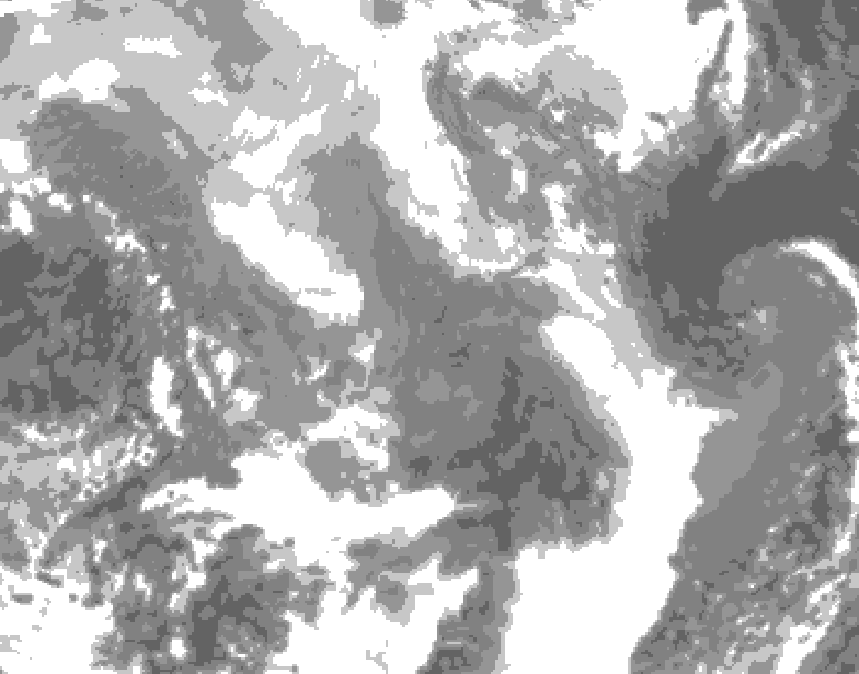 GDPS total cloud 240 hour forecast chart for Canada based on 2025/12/25 0000Z data