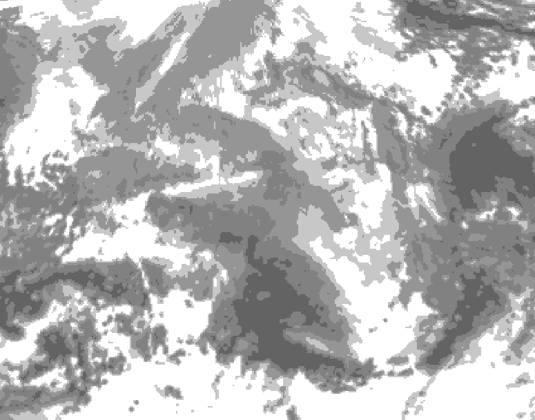 GDPS total cloud 012 hour forecast chart for Canada based on 2025/12/25 1200Z data