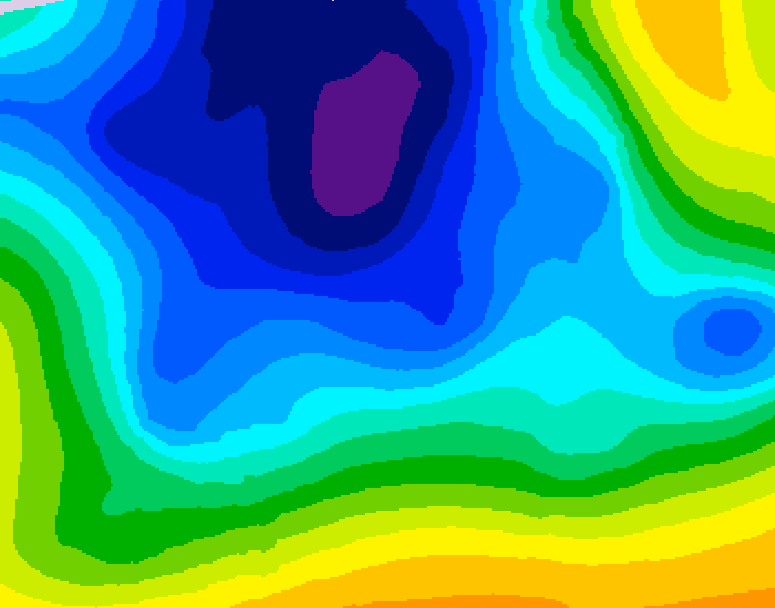 GDPS 500 millibar geopotential height 030 hour forecast chart for Canada based on 2025/12/26 0000Z data