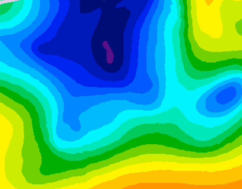 GDPS 500 millibar geopotential height 030 hour forecast chart for Canada based on 2025/12/26 1200Z data