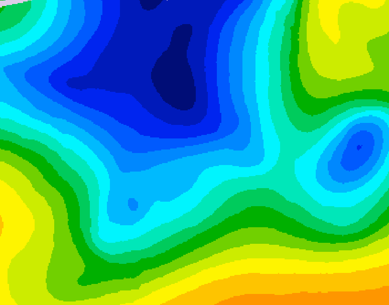 GDPS 500 millibar geopotential height 036 hour forecast chart for Canada based on 2025/12/26 1200Z data