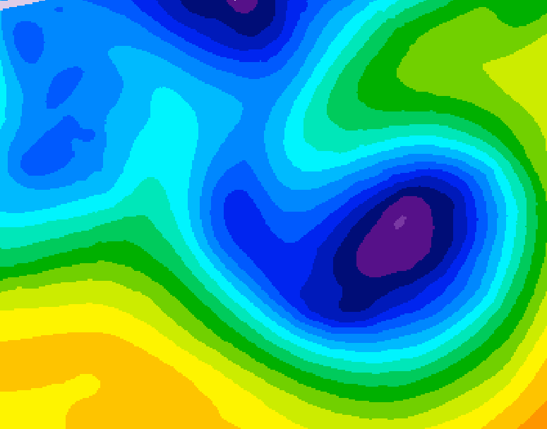 GDPS 500 millibar geopotential height 126 hour forecast chart for Canada based on 2025/12/26 1200Z data