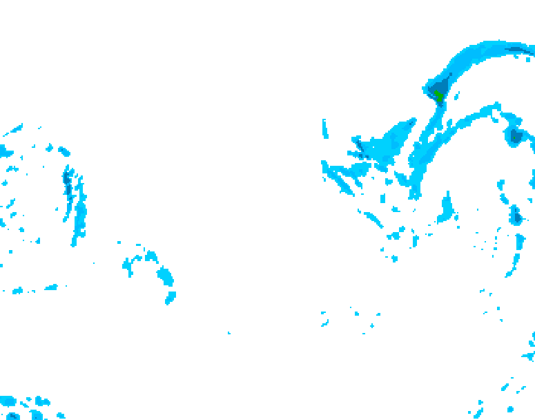 GDPS precipitation 132 hour forecast chart for Canada based on 2025/12/26 0000Z data