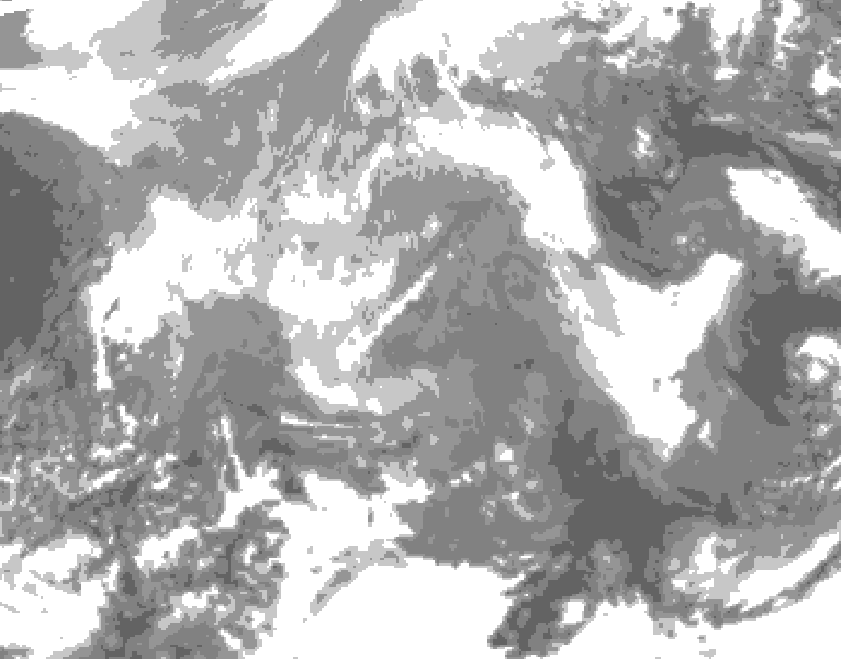 GDPS total cloud 024 hour forecast chart for Canada based on 2025/12/26 0000Z data