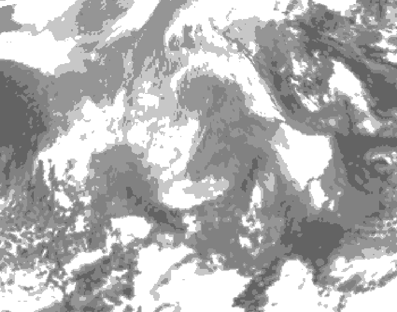 GDPS total cloud 030 hour forecast chart for Canada based on 2025/12/26 0000Z data