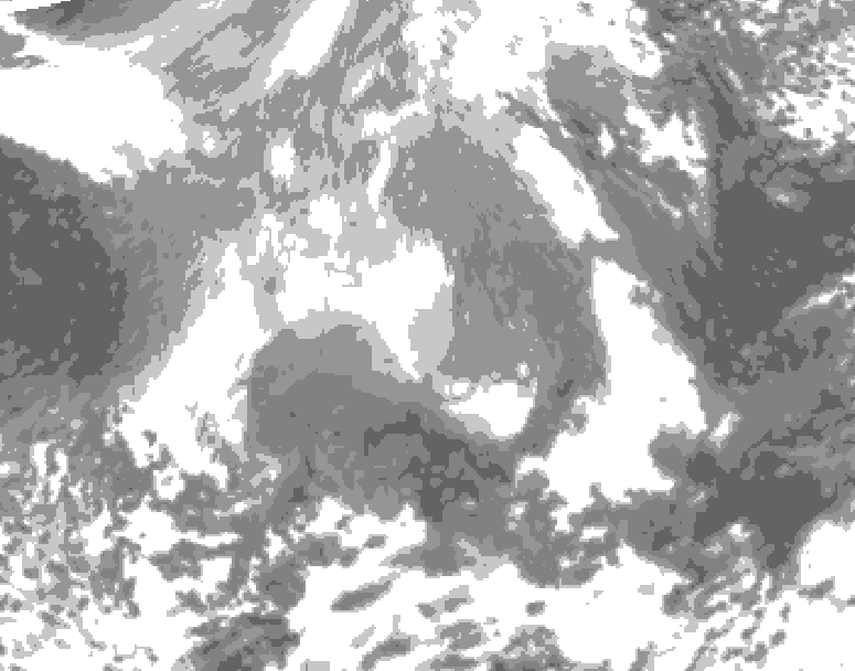 GDPS total cloud 042 hour forecast chart for Canada based on 2025/12/26 0000Z data