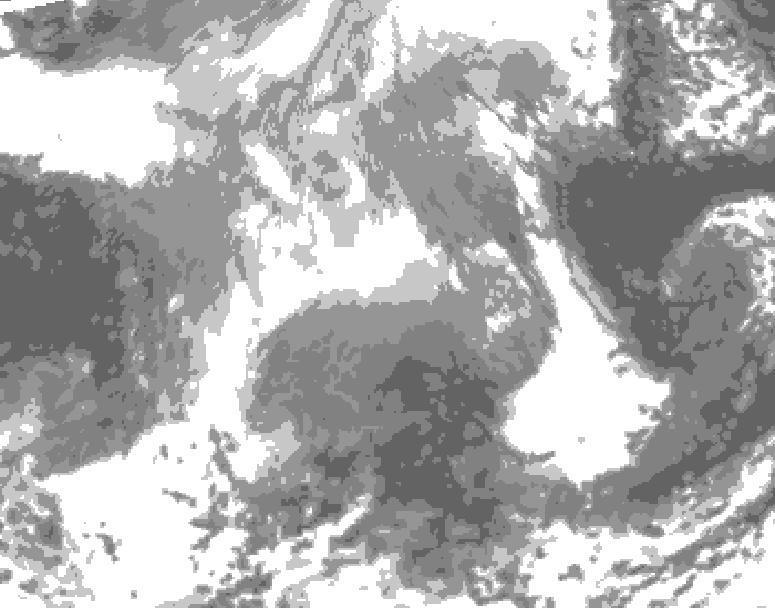 GDPS total cloud 054 hour forecast chart for Canada based on 2025/12/26 0000Z data