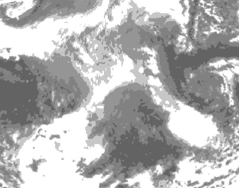 GDPS total cloud 066 hour forecast chart for Canada based on 2025/12/26 0000Z data