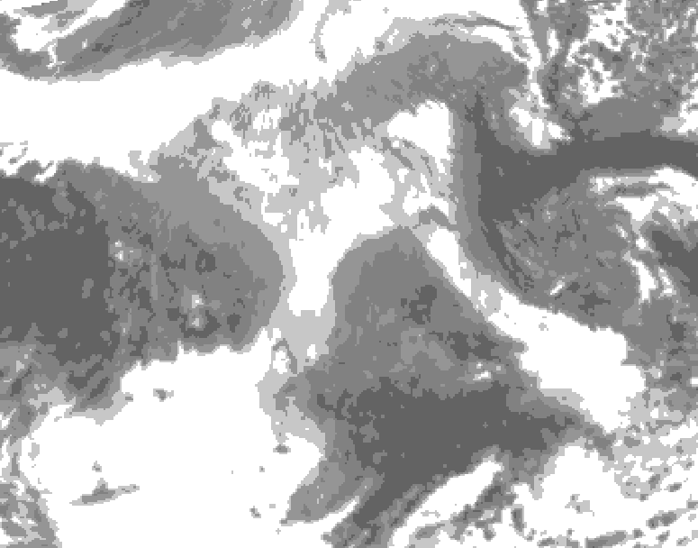 GDPS total cloud 072 hour forecast chart for Canada based on 2025/12/26 0000Z data