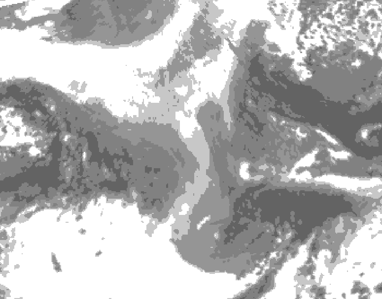 GDPS total cloud 090 hour forecast chart for Canada based on 2025/12/26 0000Z data